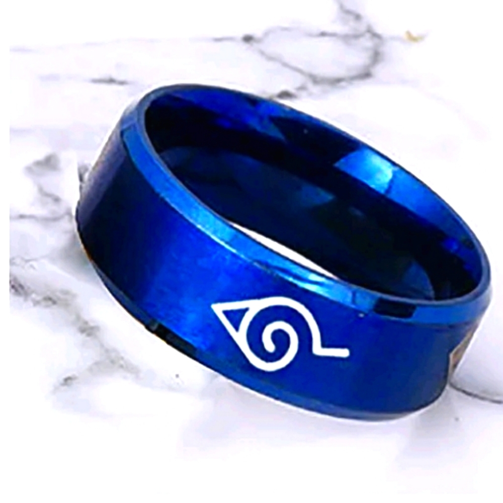 Blue Stainless Steel Mens Womens Band Ring Hip Hop Punk Jewelry Rings Size 9